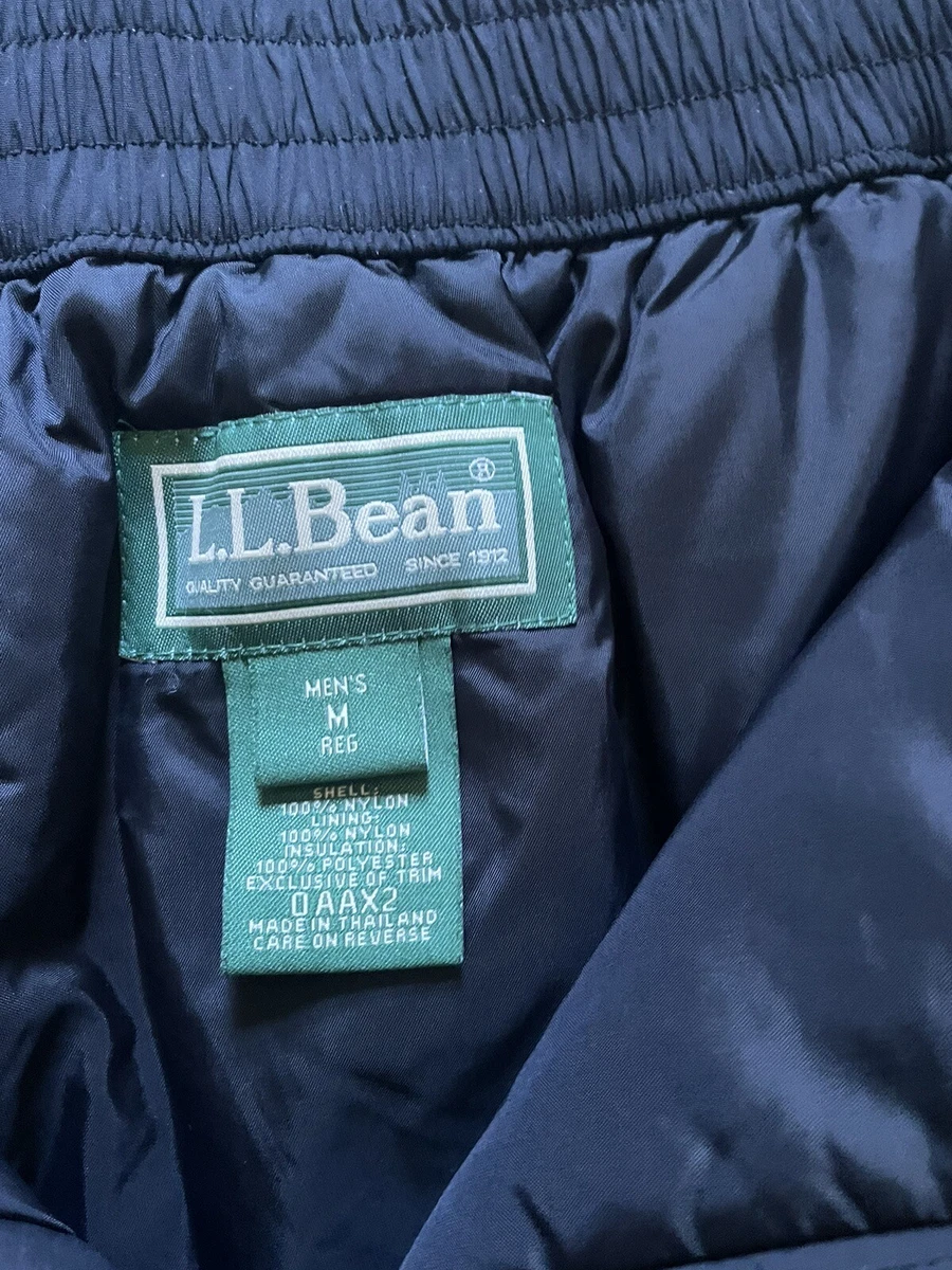 LL Bean Snow Pants Adult M Black Nylon Canvas Ski Lined Outdoors