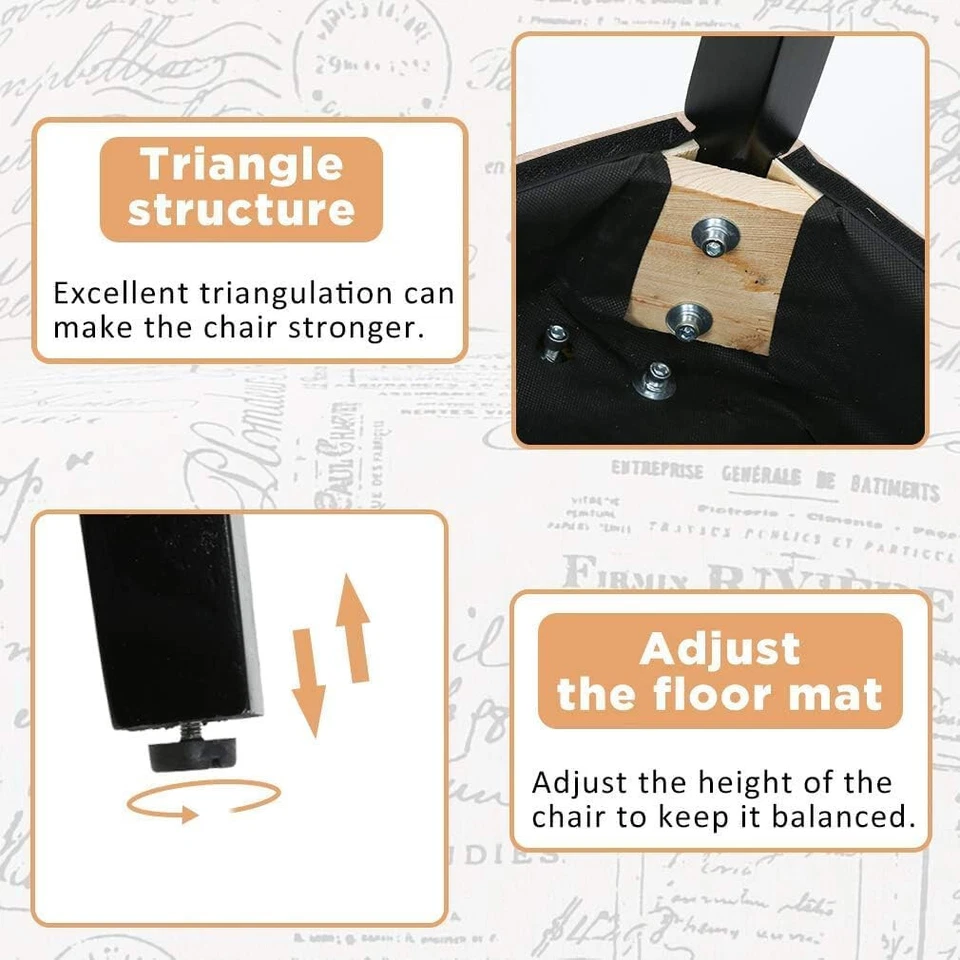 Sillas de salón, sillas modernas sin brazos con patas de madera maciza, silla zapatilla Foto 3 de 4