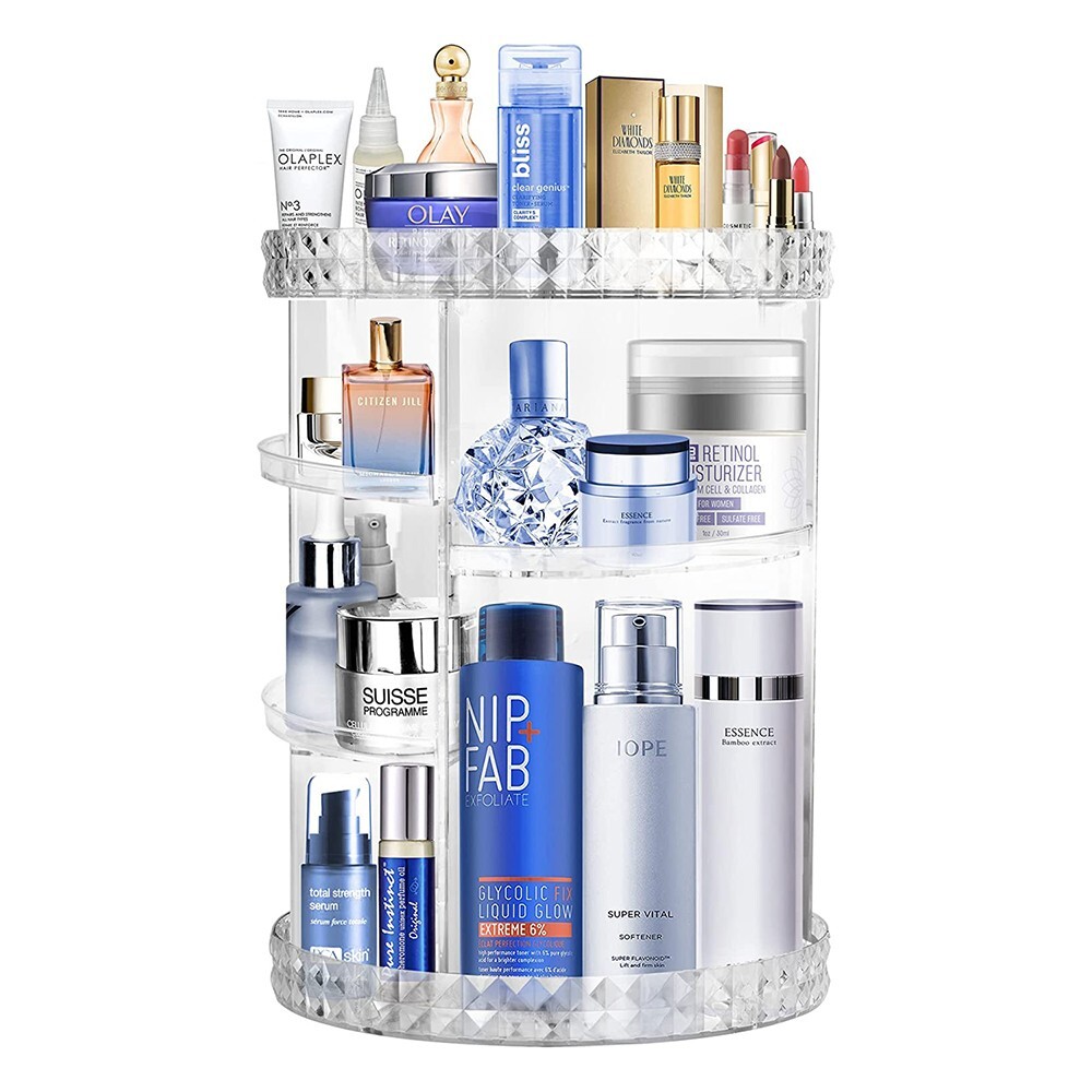Rotating Makeup Cosmetics Organizer Large Capacity Storage Detachable Shelves