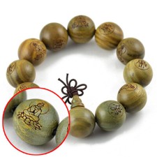 Green Sandalwood Bracelet Shaolin Temple Buddhist Monk Prayer Mala Beads