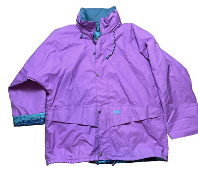 Helly Hansen Purple Teal Reversible Jacket Women's Size Large Outdoor Adventure