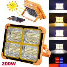 200W Solar Light Rechargeable 264 LED Work Camping Flood Lamp Portable Magnetic 