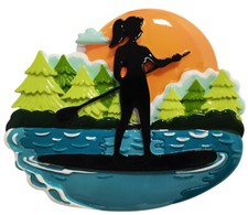 Paddle Board Female Personalized Christmas Ornament