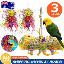 Bird Chewing Toy Medium Hanging Wooden Parrot Swing Cage Bite Toys Bird Supplies