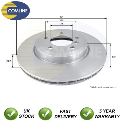Brake Disc Front Comline Fits BMW 3 Series 1999-2007 2.5 3.0 D #1