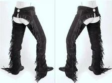 Black Suede Riding Driving Motorcycle Western CHAPS S M L XL XXL By Showman