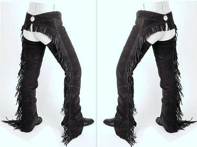 Black Suede Riding Driving Motorcycle Western CHAPS S M L XL XXL By Showman