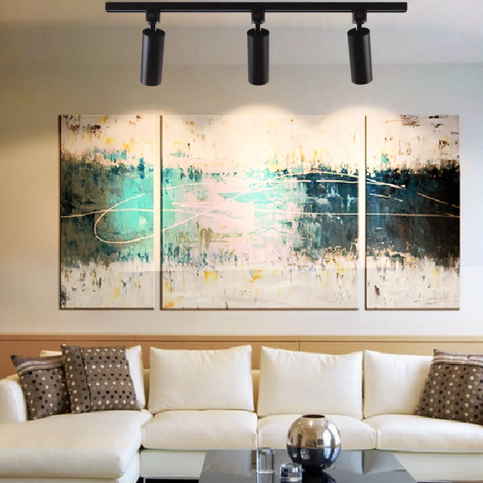 Pack de 6 cabezales de iluminación LED de pista de 16,5 W compatibles con acabado negro tipo H 3000K Foto 2 de 4