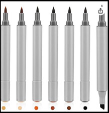 6 Pack Dual Tip Leather Dye Marker Pens Leather Touch up Pen Shoe Marker Leather