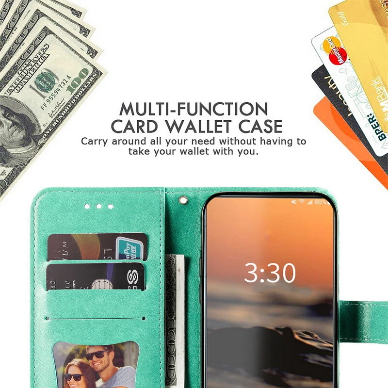 For Samsung S24 S23 Ultra S22 S21 FE A14 A54 A05S Leather Wallet Flip Case Cover - Image 4 of 4