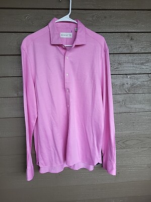 Nice Stuff Men's Long Sleeves Dress Shirt Pink XLR  Button Up