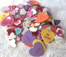 HEARTS WITH WORDS Foam Shapes Crafts Scrapbooking Classroom Daycare Stickers
