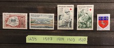 lot timbres france neuf** année 1966 n° 1498 1507 1508 1509 1510