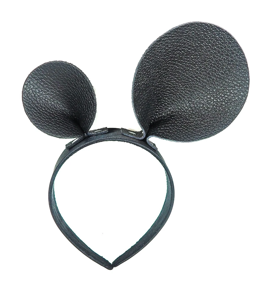 Mouse Headband Genuine Leather Punk Goth Costume Party Cosplay Alternative Style - Image 2 of 3