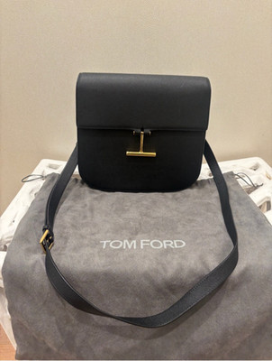 Tom Ford Women Black Tara Leather Crossbody Shoulder Hand Purse Bag