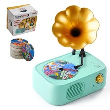 Kids Phonograph Toddler Record Player with 96 Learning Cards, Early Educatio...
