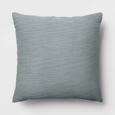 Oversized Square Cotton Boucle Reversible Throw Pillow with Linen Light