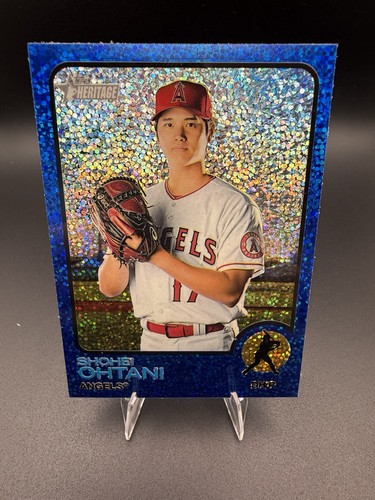 Shohei Ohtani 2022 Topps Heritage #150 Chrome Blue Sparkle Angels Dodgers SP