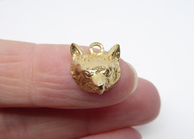 9ct Gold Charm Fox Head Vintage Yellow Gold Hallmarked Gift Box