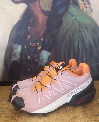 Mint Salomon Speed Cross Trail 5 Women s  Hiking Shoes Dahlia Orange Pink US 6.5