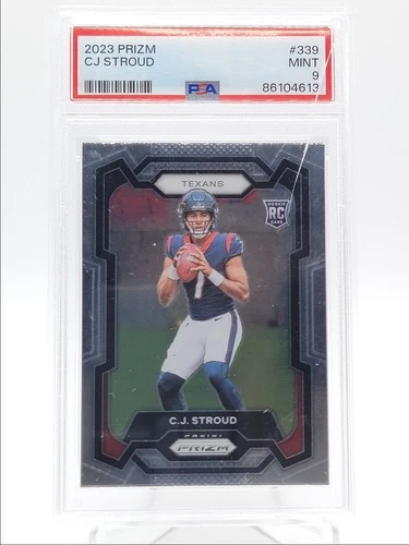 C.J. STROUD 2023 PANINI PRIZM ROOKIE FOOTBALL TEXANS RC PSA 9 Q4320