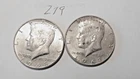 KENNEDY HHALF DOLLAR, 1967-P, 1968-D, 40% SILVER---279