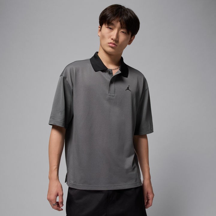 Nike Air Jordan Brooklyn Polo Loose Fit Grey Black Men's Size