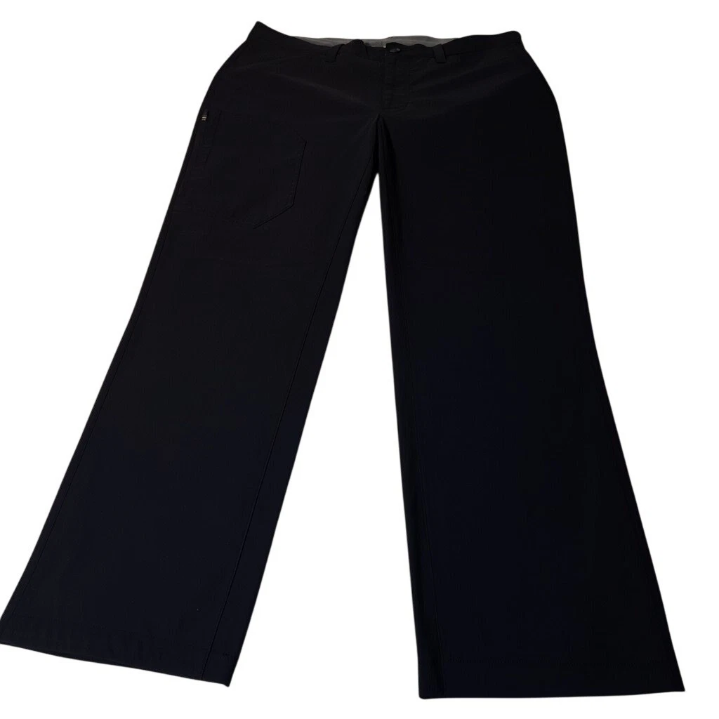 NEW Eddie Bauer Fleece Lined Tech Pants Mens 36x30 Black Outdoor Casual NWT