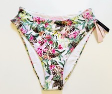 NWT Victoria  s Secret Swim Bikini Bottom Sz Medium Tropical Floral Pool Beach