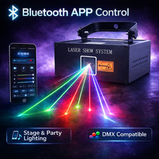 3W Stage Projector Laser Lights iOS Android App RGB Animation DMX DJ Party Show