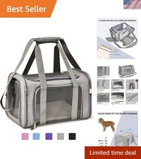 Stylish Grey Pet Carrier for Small to Medium Dogs and Cats - 17" x 11" x 11"