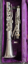 C. G. CONN double walled Bb SILVER METAL CLARINET ELKHART VINTAGE RARE
