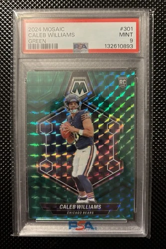 2024 Panini Mosaic - Rookies Caleb Williams #301 Green Mosaic Prizm (RC) PSA9