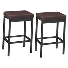  Bar Stools, Set of Barstools4.8-Inch Height Stools, Breakfast 2 Brown + Black