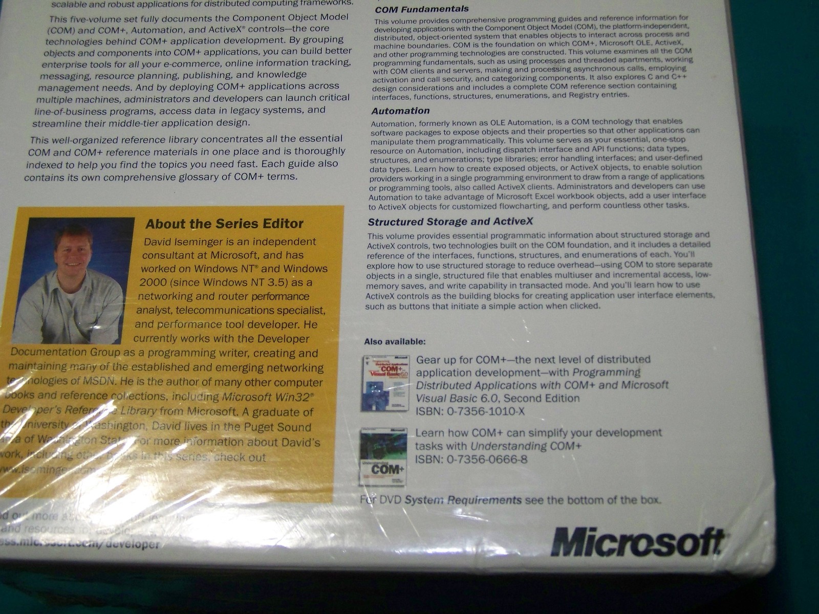 Microsoft COM+ Developer's Reference Library David Iseminger Microsoft 5 vol