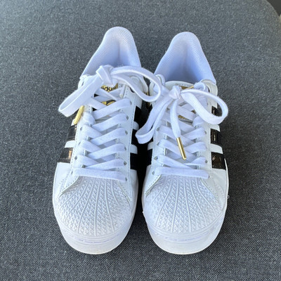 adidas Originals Superstar Damen Sneaker Low Top Weiß/Schwarz/Gold EU 38 2/3