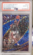 2019 Select Courtside Deaaron Fox 2525 Blue Disco Prizm Psa 10 Gem Spurs Ssp