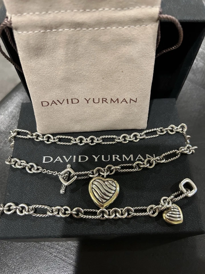 Collar Corazón David Yurman con Colgante Plata de Ley 925/Oro Amarillo 18k Foto 2 de 4