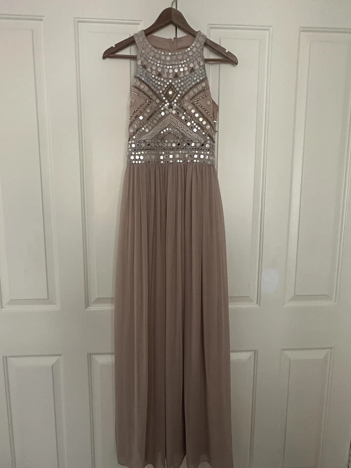 JS Collections Dress Womens 12 Blush Embellished Beaded Sequin Maxi Gown Formal - Image 2 of 4