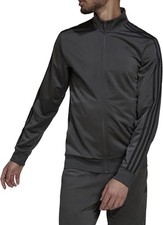adidas Essentials Warm-Up 3-Stripes Track Jacket Dark Gray Men  s Large - NEW