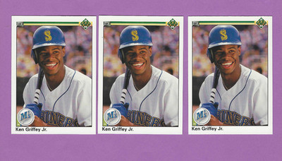 1990 Upper Deck Mariners HOF Ken Griffey Jr #156 Baseball Card, Lot of 3