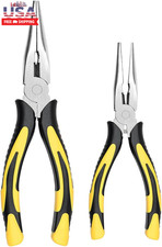 Long Needle Nose Pliers-6'' 8'', with Wire Cutter, 2Pcs  Strong Cutting Force,P