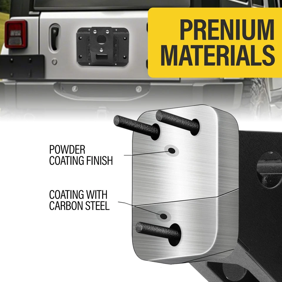 New Rear Spare Tire Carrier Rack For Jeep Wrangler JK JKU Unlimited 07-18 - Image 3 of 4