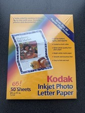 Kodak Inkjet Paper. New In Packaging 65 Sheets. 8 x11 Matte. Both Sides