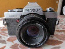 Minolta XG-1 Camera with Minolta MD 50mm f2 - See shutter working in video.