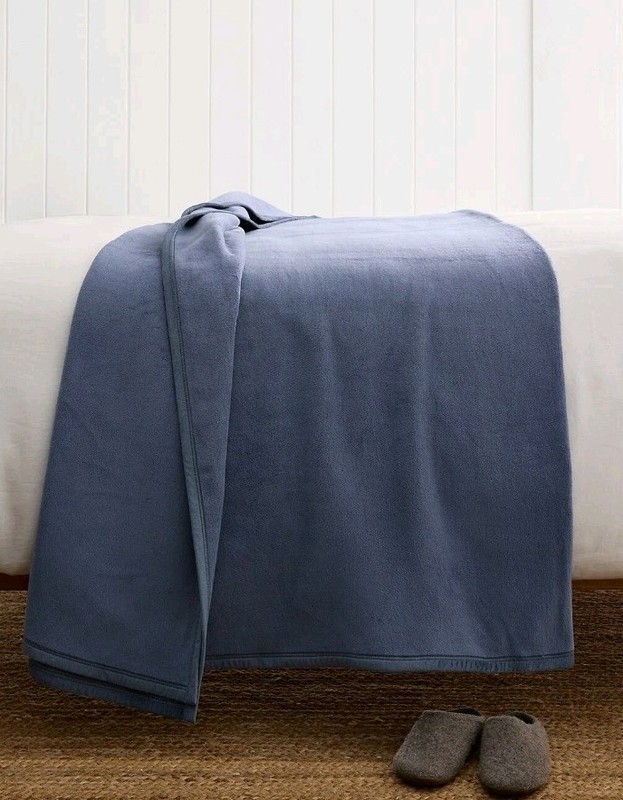 Garnet Hill Organic-Cotton Fleece Blanket - Highly rated Buy It For Life recommendation