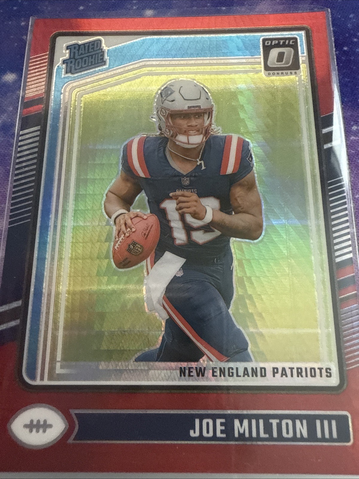 2024 Panini Donruss Optic - Rated Rookie Joe Milton III #255 Red Hyper Prizm RC