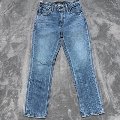Alexander Wang Cult Jeans Womens 27 Blue High Rise Straight Leg Denim Distressed