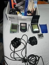  3 Palm Pilot Handheld LOT- llle, IIIxe, m105,Devices Docks/Manuals/Box WORKING