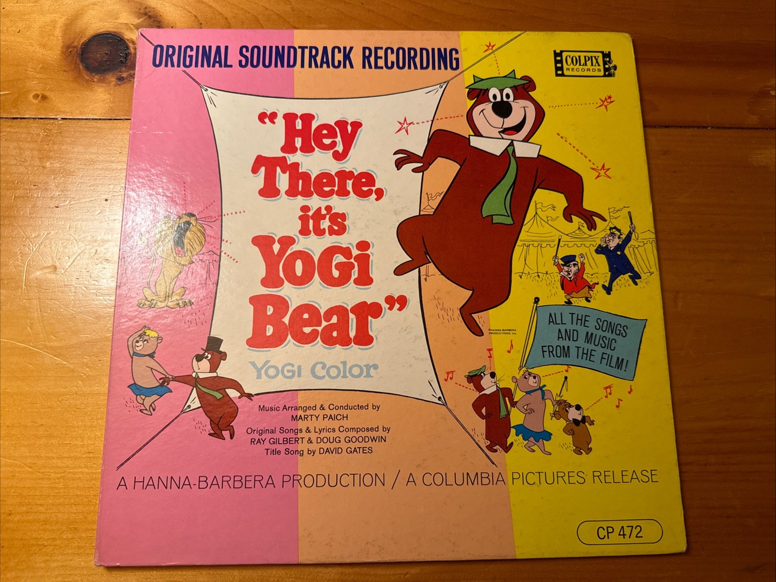 Hey There, It's Yogi Bear Soundtrack 1964 Colpix CP 472 Jacket NM- Vinyl VG+